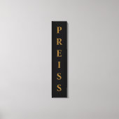 黒/金ゴールド名/ファミリ/姓 キャンバスプリント (正面)