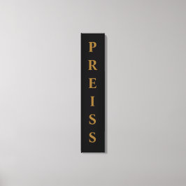 黒/金ゴールド名/ファミリ/姓 キャンバスプリント