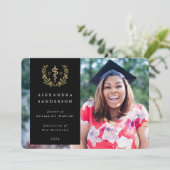 黒+金ゴールド大理石医写真 案内状 (スタンド正面)