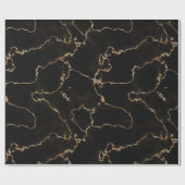 黒、金ゴールド大理石 ラッピングペーパー (フラット)