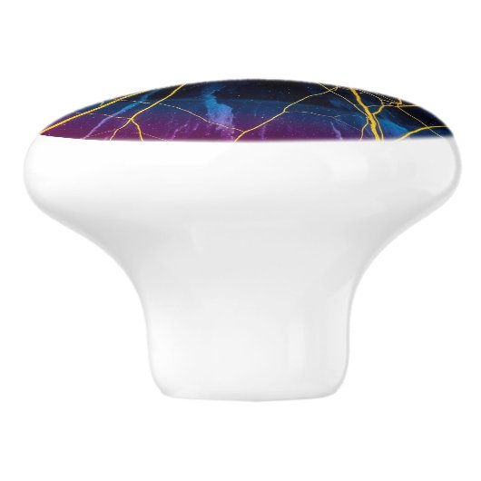 黒、金ゴールド大理石、虹のきらめきモダン、 セラミックノブ (側面)