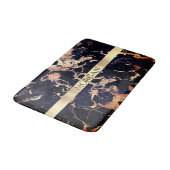 黒+金ゴールド大理石Lg金ゴールドストライプ名+モノグラムVs2 バスマット (アングル)