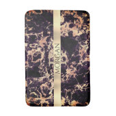 黒+金ゴールド大理石Lg金ゴールドストライプ名+モノグラムVs3 バスマット (正面縦)