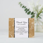 黒、金ゴールド、および白の渦巻形のデザイン ポストカード (スタンド正面)