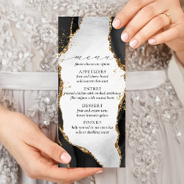 黒、金ゴールド、グレーミストの瑪瑙メニュー ラックカード