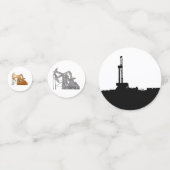 黒、金ゴールド、テーマ銀製の油田 コンフェッティ (正面)