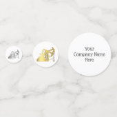 黒、金ゴールド、テーマ銀製の油田 コンフェッティ (裏面)