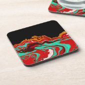 黒、金ゴールド、ブルゴーニュ、大理石アート   コースター (左側)