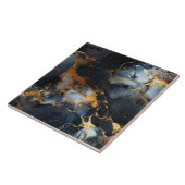 黒、金ゴールド、氷のような白い大理石 タイル (側面)