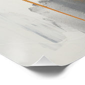 黒、金ゴールド、白および灰色の油のような抽象芸術 ポスター (コーナー)