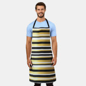 黒、金ゴールド、白のヴィンテージ エプロン (着用した状態)