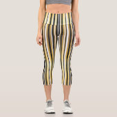 黒、金ゴールド、白のヴィンテージ カプリレギンス (正面)