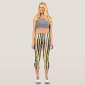 黒、金ゴールド、白のヴィンテージ カプリレギンス (正面)