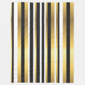 黒、金ゴールド、白のヴィンテージ フリースブランケット (正面)