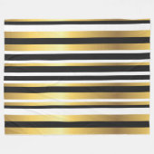 黒、金ゴールド、白のヴィンテージ フリースブランケット (正面(横))