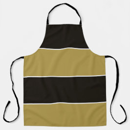 黒、金ゴールド、白ストライプ色 エプロン
