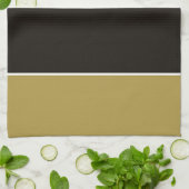 黒、金ゴールド、白ストライプ色 キッチンタオル (折り畳み)