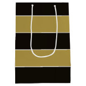 黒、金ゴールド、白ストライプ色 ミディアムペーパーバッグ (裏面)