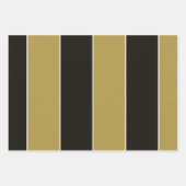 黒、金ゴールド、白ストライプ色 ラッピングペーパーシート (正面2)