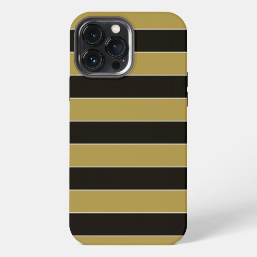 黒、金ゴールド、白ストライプ色 iPhoneケース (裏面)