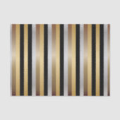 黒、金ゴールド、銀および青銅は縞で飾ります 薄葉紙 (正面)