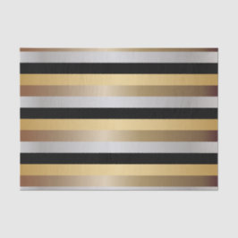 黒、金ゴールド、銀および青銅色の金属は縞で飾ります 薄葉紙