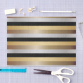 黒、金ゴールド、銀および青銅色の金属は縞で飾ります 薄葉紙 (クラフト)