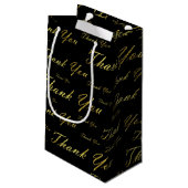 黒，金ゴールド，銀感謝してい,  +あなた，花，フローラ スモールペーパーバッグ (裏面アングル)