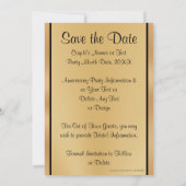 黒、金 保存日付 結婚50周年記念日 招待状 (裏面)