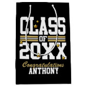 黒|金 卒業年度 ミディアムペーパーバッグ (正面)