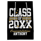 黒|金 卒業年度 ミディアムペーパーバッグ (裏面)