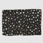 黒、銀色、輝く、明るい、星、色 ゴルフタオル (横)