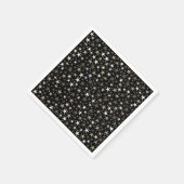 黒、銀色、輝く、明るい、星、色 スタンダードカクテルナプキン (角)