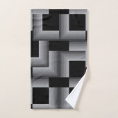 黒、銀、カッコいい、ユニークで、粋な正方形の形 ハンドタオル (ハンドタオル)