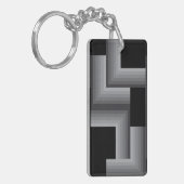 黒、銀、カッコいい、ユニークトレンディー キーホルダー (正面左)