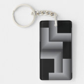 黒、銀、カッコいい、ユニークトレンディー キーホルダー (正面)