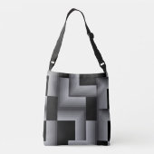 黒、銀、カッコいい、ユニークトレンディー クロスボディバッグ (裏面)