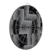 黒，銀，クール,ユニーク,トレンディーの四角形 ダーツボード (正面左)