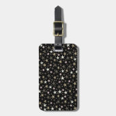 黒,銀,光沢,明るい,星,色 ラゲッジタグ (正面縦)