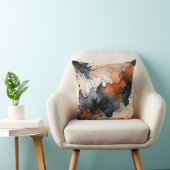 黒、錆、灰色、ベージュの水色抽象芸術 クッション (椅子)