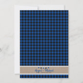 黒+青それは男の子バッファローplaid赤ちゃんシャワー 招待状 (裏面)