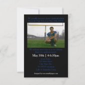 黒/青のステンシルレター – 3x5グラード発表 招待状 (裏面)