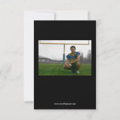 黒/青のステンシルレター – 3x5グラード発表 招待状 (裏面)