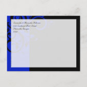 黒/青王室の逆旋回日付の保存 案内ポストカード (裏面)