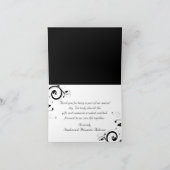 黒/青王室の逆旋回結婚の サンキューカード (内部)