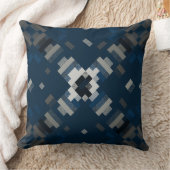 黒、青、グレーのジオメトリック抽象芸術 クッション (ブランケット)