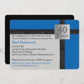 黒、青、グレーの退職のお知らせ招待状 招待状 (正面/裏面)