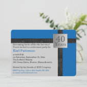 黒、青、グレーの退職のお知らせ招待状 招待状 (スタンド正面)