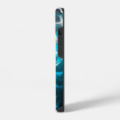 黒、青、白の稲妻水反射 iPhoneケース (左側面)