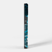 黒、青、白の稲妻水反射 iPhoneケース (右側面)